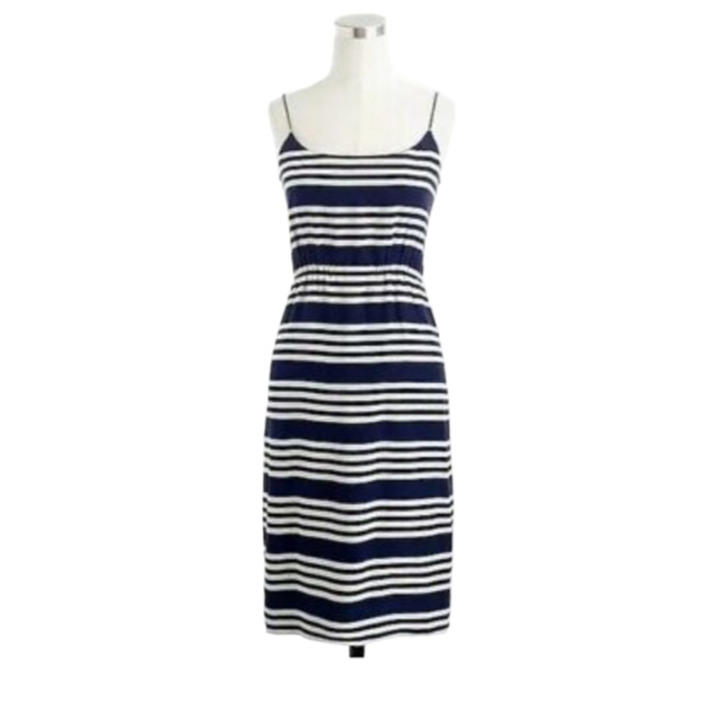 J. Crew 100% Silk Striped Mini Blouson Dress